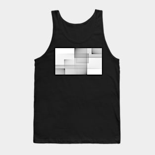 Abstract square and rectangle shapes illustration background Black and white Tank Top